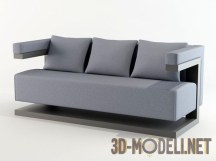 3d-модель Диван и кресло с высокими подлокотниками