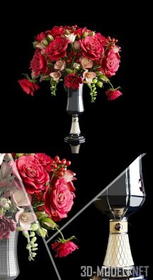 Букет роз в вазе-бокале