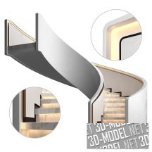 3d-модель Спиральная лестница из гипса и мрамора