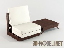 3d-модель Уличный шезлонг со столиком
