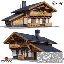 3d-модель Большой дом в деревенском стиле