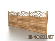 3d-модель Деревянный забор с решеткой