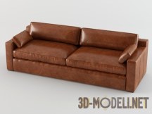 3d-модель Рыжий кожаный диван