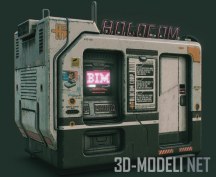 3d-модель Телефонная будка Holocom в стиле кибер-панк
