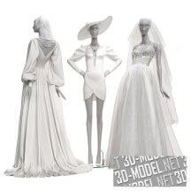3d-модель Манекены в свадебных нарядах