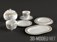 3d-модель Посуда для обеда в классическом стиле