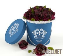 Розы в синей коробке