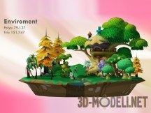 3d-модель Мультипликационный лес