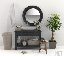 3d-модель Мебель с зеркалом и декором