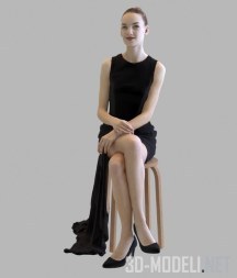 3d-модель Женщина Барбара в строгом платье (3Д-скан)