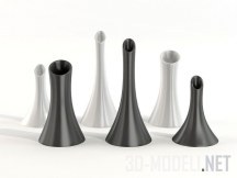 3d-модель Серия современных ваз черного и белого цвета