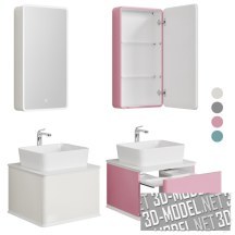 3d-модель Мебель для ванной Jorno Pastel