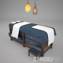 3d-модель Массажный стол с табуретом