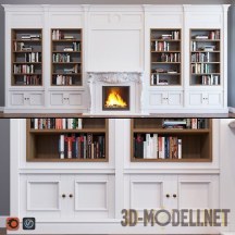 3d-модель Встраиваемый книжный шкаф