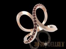 3d-модель Женское кольцо с рубинами