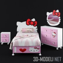 3d-модель Набор мебели Hello Kitty
