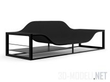3d-модель Футуристические черные кресло и диван