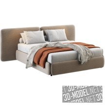 3d-модель Кровать на молнии с двойным изголовьем от Calligaris
