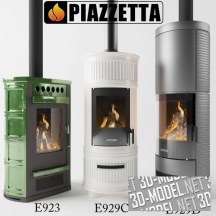 3d-модель Дровяные печи WOODBURNING STOVES - E929C, E923, E929D от Piazzetta