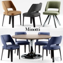 3d-модель Набор от Minotti, стол NETO, стул OWENS
