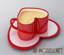 3d-модель Кофейная пара в виде сердца