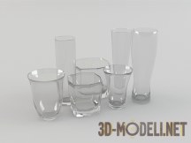 3d-модель Набор стеклянных стаканов