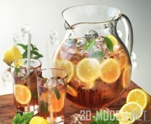 3d-модель Чай со льдом, лимоном и мятой