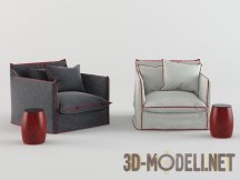 3d-модель Кресла с красным декором