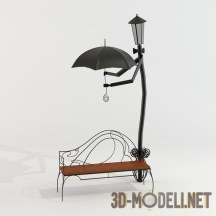 3d-модель Уличная лавочка с «заботливым» дизайном