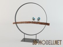 3d-модель Голубые птицы на ветке