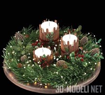 3d-модель Поднос с рождественским декором