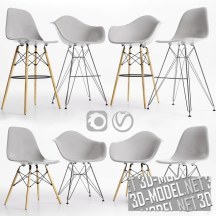3d-модель Коллекция стульев GREY от Eames