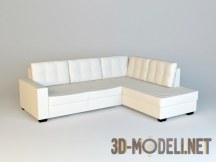 3d-модель Угловой диван на деревянных ножках