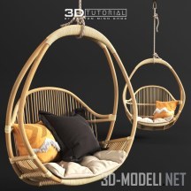 3d-модель Подвесное кресло Hemmingway c разными подушками