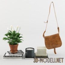 3d-модель Дамская сумочка и цветок