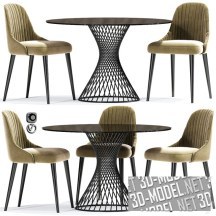 3d-модель Стол Vortex и стул Strip от Calligaris