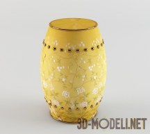 Высокая желтая подставка под вазу