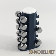 3d-модель Вертикальная стойка для гантелей