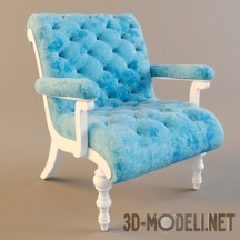 3d-модель Голубое кресло с капитоне