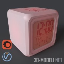 3d-модель Электронные часы в виде кубика