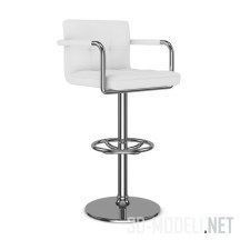 3d-модель Барный белый стул