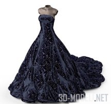 3d-модель Роскошное вечернее платье