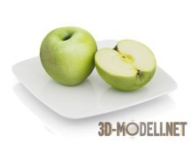 3d-модель Яблоко с половинкой