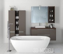 3d-модель Мебель и белая ванна