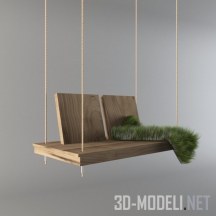 3d-модель Деревянные интерьерные качели
