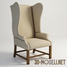 3d-модель Кресло с высокой мягкой спинкой «VIRGINIE» Gramercy Home