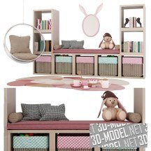 3d-модель Мебельный и декоративный набор для детской