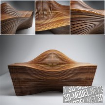 3d-модель Скамья из дерева Steam Bench 12 от Bae Se Hwa