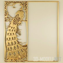 3d-модель Узор с золотым павлином