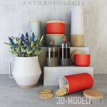 3d-модель Набор от Anthropologie, с букетом и крекерами